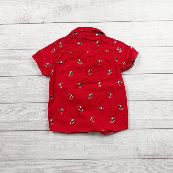 Free Planet Holiday Christmas Santa Print Collared Shirt - Picture 3 of 3